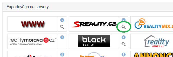 Proklik na detail na serveru